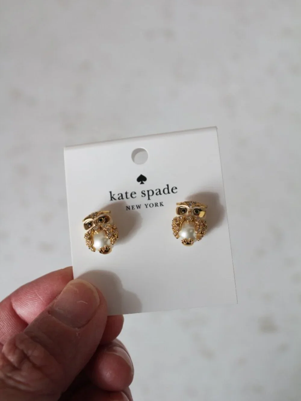 kate spade hoot owl gold stud earrings - NEW NWT